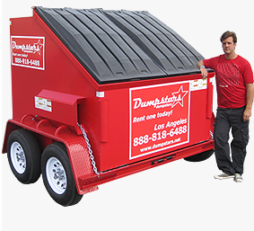 Man leaning on Los Angeles dumpster